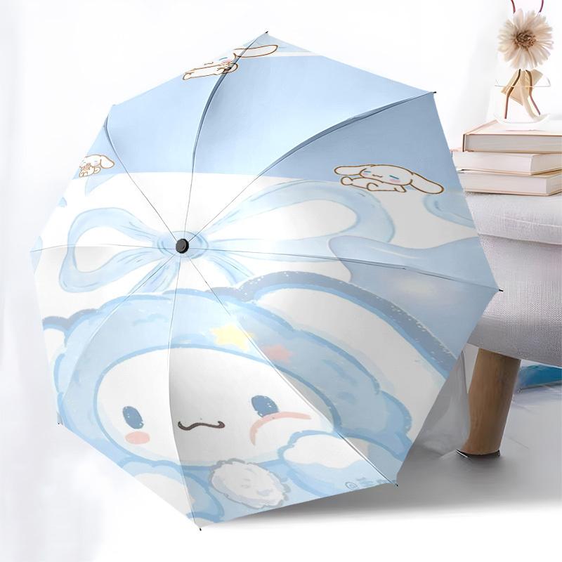 1pc Clouds Bunny umbrella automatic open/close, 8-Rib Durable Frame, Compact Folding Design, Ideal Birthday/Holiday Gift e1126A