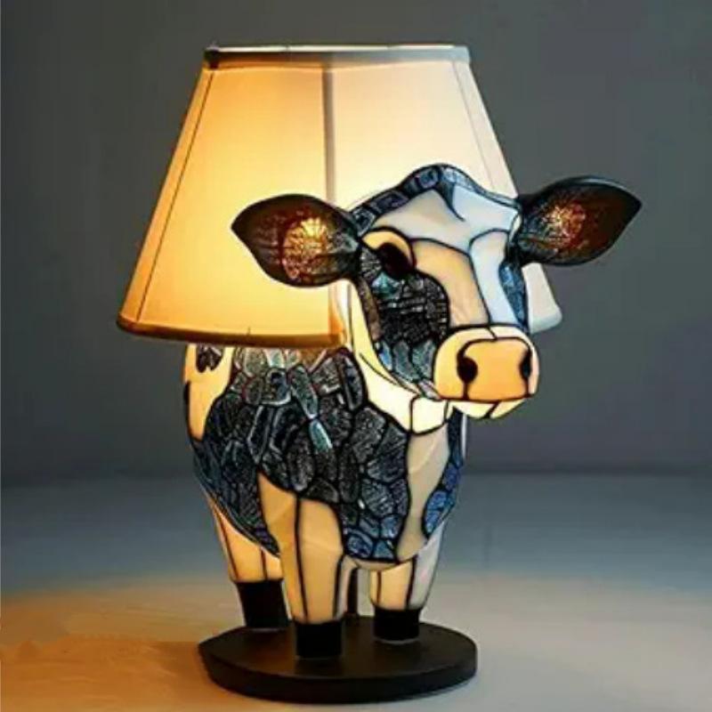 Resin Dog Series LED Night Light Animal Statue Art Figurine for Home Desktop Decoration with USB or Button Control