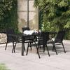 VidaXL 5-Piece Garden Dining Set Outdoor Dining Furniture Patio Dining Table and Chairs Furniture of 3095980