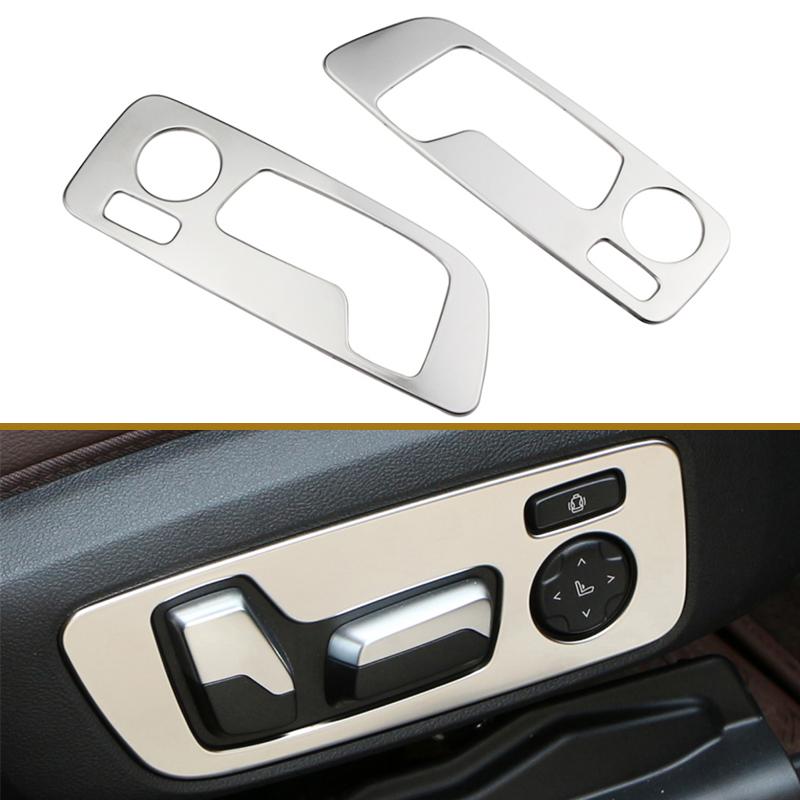 2Pcs Stainless Steel Car Seat Adjustment Button Frame Cover Decoration Sticker Trim for BMW X3 G01 2018 - 2022