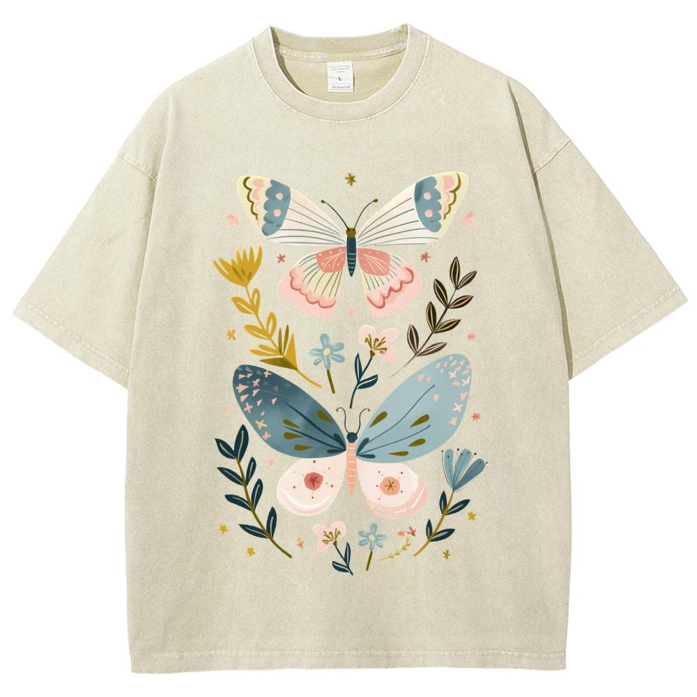 Винтажная модная новая женская футболка с принтом бабочек Lucky Y2k, 100% чистый хлопок, мягкая и удобная, для повседневной носки