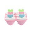 6 Cell Ice Cream Mold PP Frozen Ice Cube Sticks Makers Popsicle Lolly Mould Heart Shape Lolly Tool