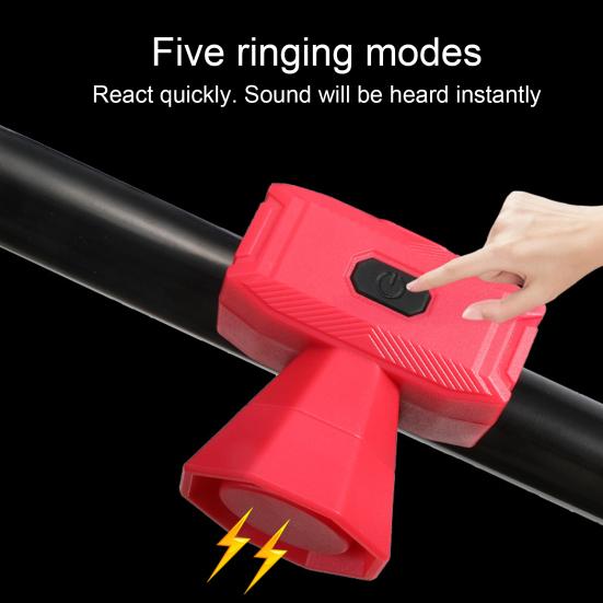 Электрический велосипедный гудок Водонепроницаемый Заряжаемый через Type-C 120 дБ Громкий звук МТБ Дорожный Горный велосипед Руль Звонок-сигнал Велосипедные аксессуары