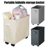 Slim Laundry Basket with Wheels Large Capacity Strong Load-bearing Foldable Design Laundry Hamper Dirty Clothes Basket