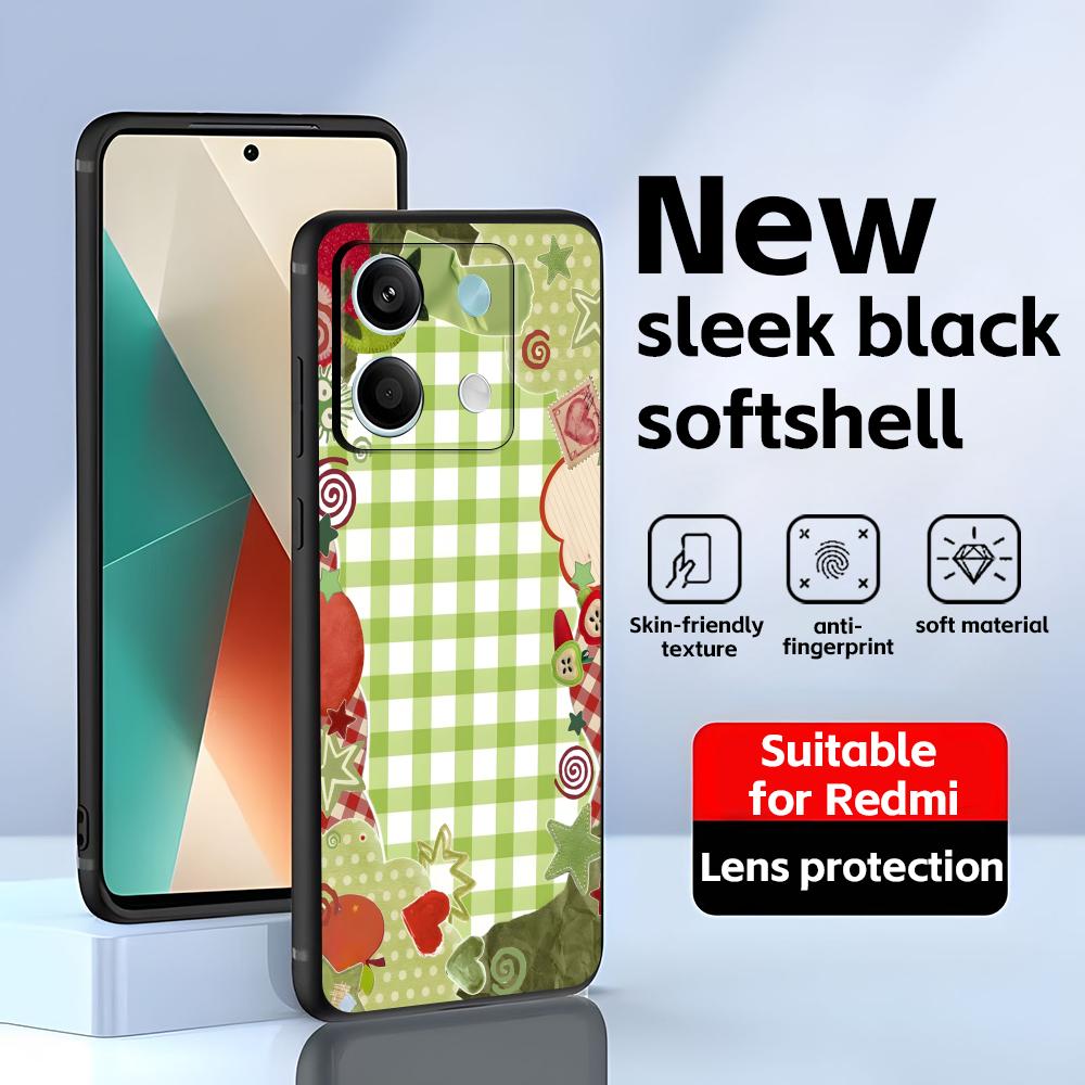 Fruit Art Images  Phone Case For Redmi Note 14 13 12 11 Pro Plus S 5G 14C A3 Soft Black Phone Cover