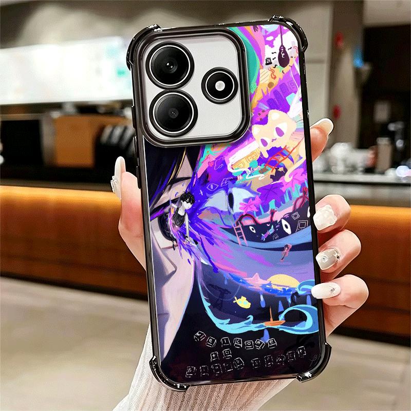 О-Омори Мультяшная Игра Покрытие Чехол Для Телефона Для Xiaomi Redmi Note 14 15 Pro Plus 13 12 11 11S 11T 10 9S 9 5G Противоударный Подушка Безопасности Чехол