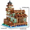 Micro Building Blocks Fishing Village Cottage, Architectural Building Blocks City House Model Gift for Girls and Boys, Kids Toys