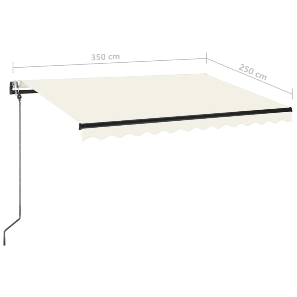 Automatic Awning with LED Lights & Wind Sensor 350 x 250 cm Cream
