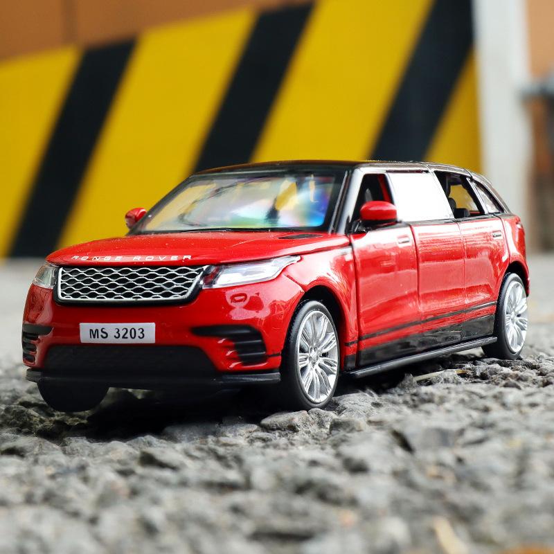 1/32 Range Rover Velar Удлиненный Лимузин из Сплава Металлическая Литая Модель Автомобиля Мигающий Музыкальный Детская Игрушка Транспортные Средства Подарок