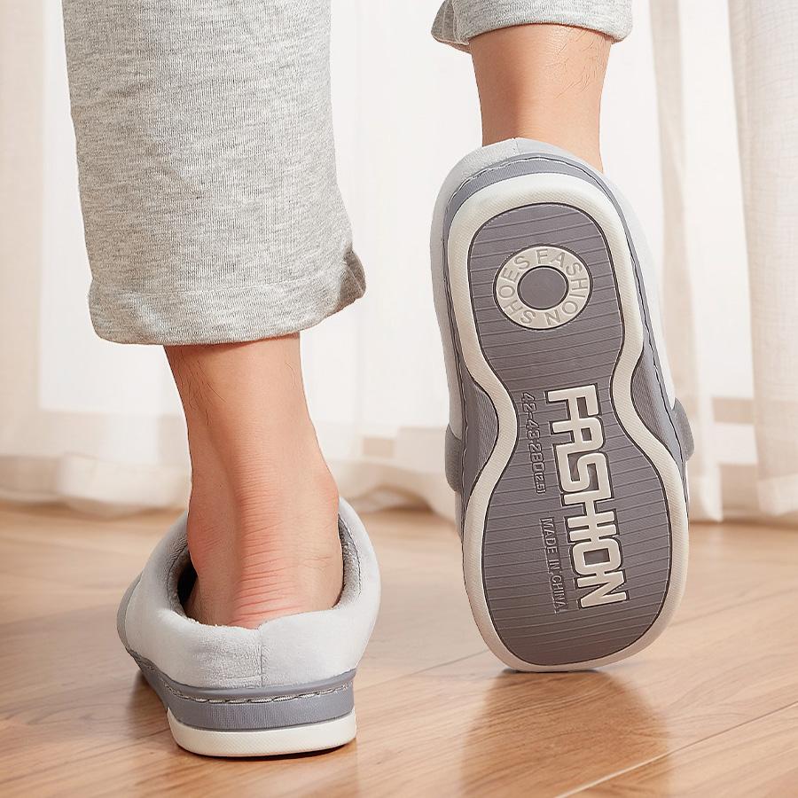 Фланелевые тапочки мужские Клетчатая подошва ТПР теплые пена с памятью мягкие домашние тапочки зимние удобные нескользящие высокого качества для дома с поддержкой свода стопы