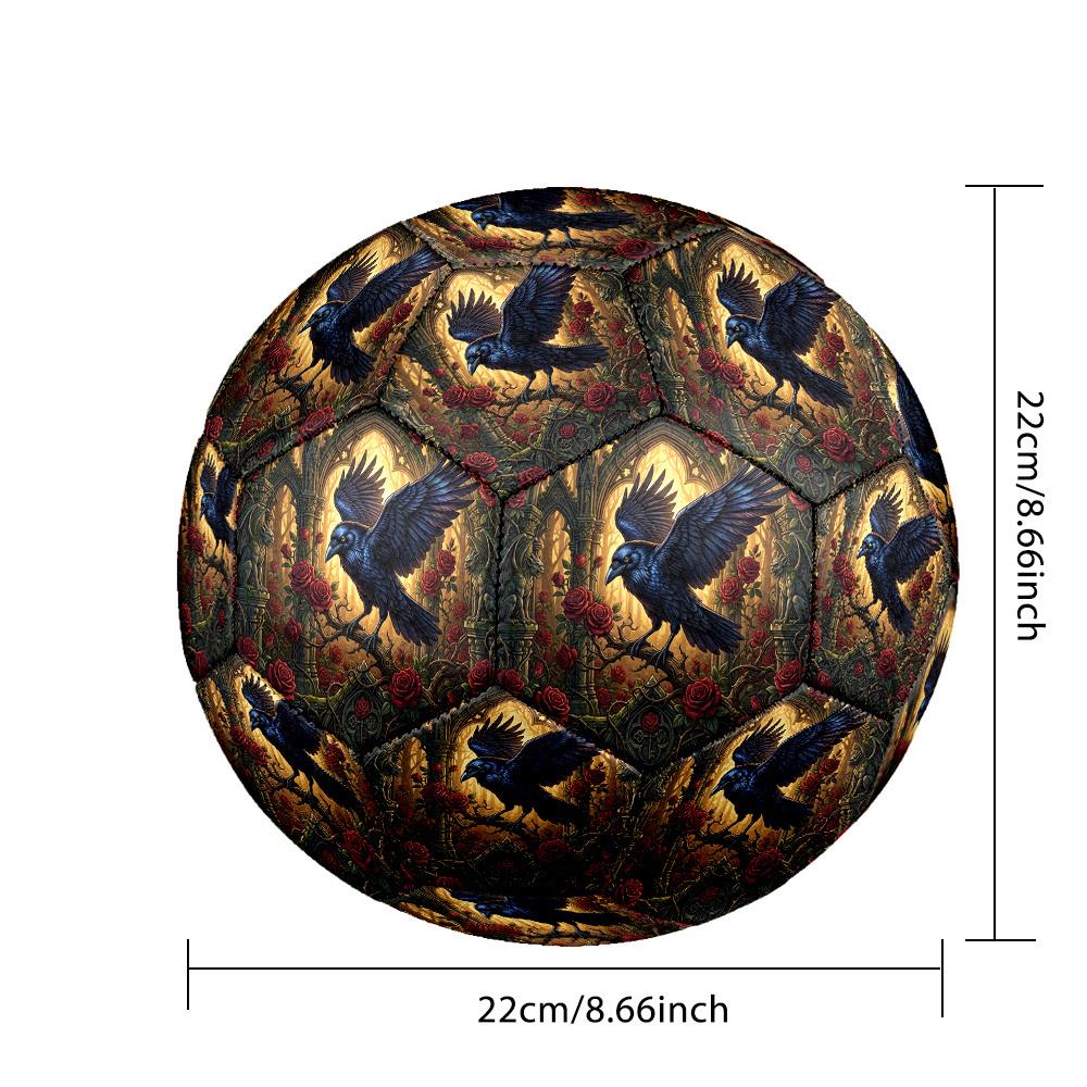 1pc Raven Amidst Roses Durable Size 5 Soccer Ball Professional Match Training Football Indoor &Outdoor Sports Ball p60189