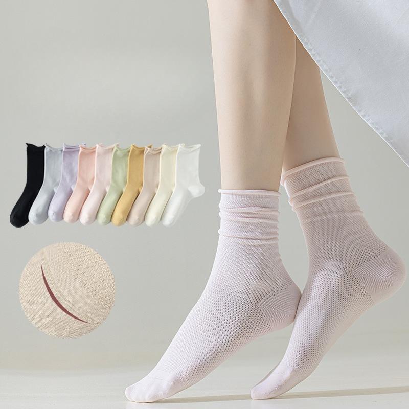 Женские весенне-осенние носки из чистого хлопка, впитывающие пот, бесшовные, с широкой резинкой, трубчатые, махровые