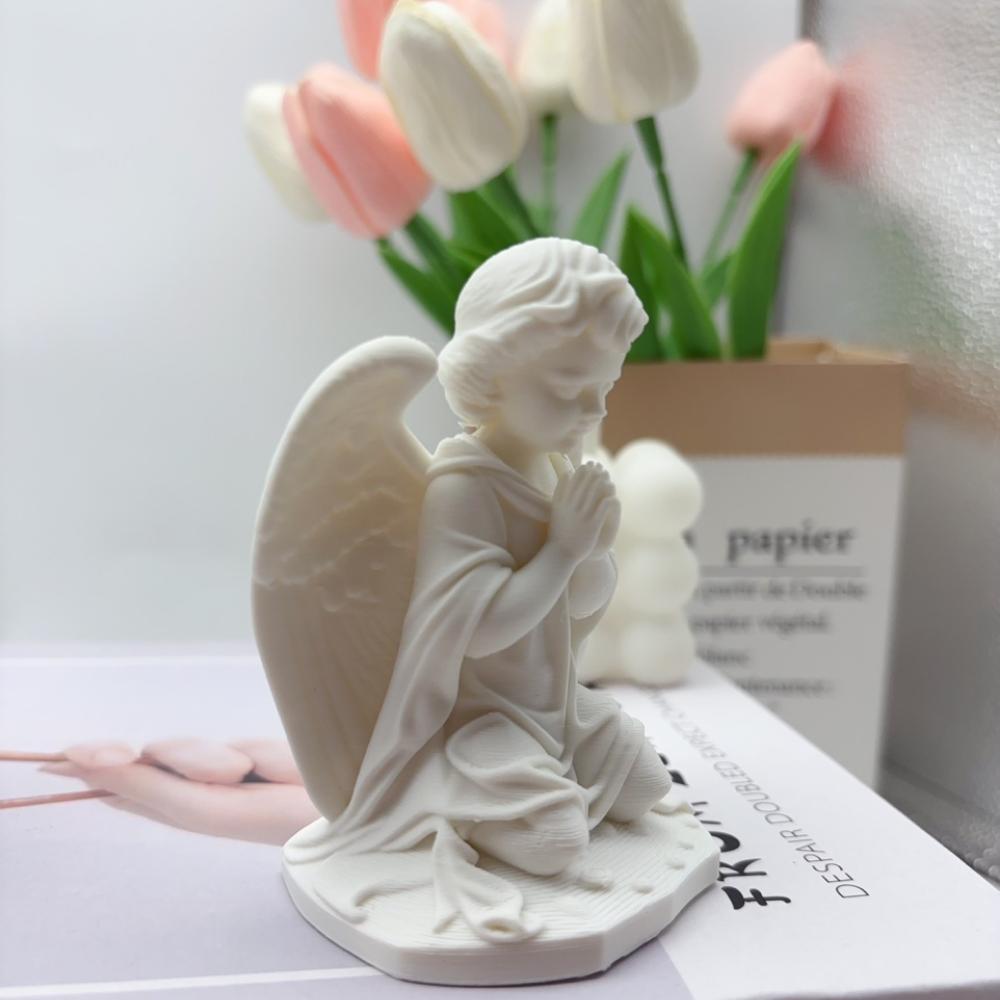 1 Ангел-молитвенник, статуэтка, 3D-печать, Скульптура ангела на коленях, Украшение, Ангел-девочка, Декоративное украшение, Художественная статуэтка ангела