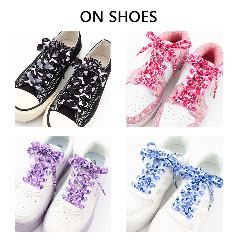 Trend Creative Shoelace Cloud Camouflage Shoelaces for Sneakers Width 0.8CM 120/140/160CM Flat Shoe Laces for AJ1&AF1 Woman Man