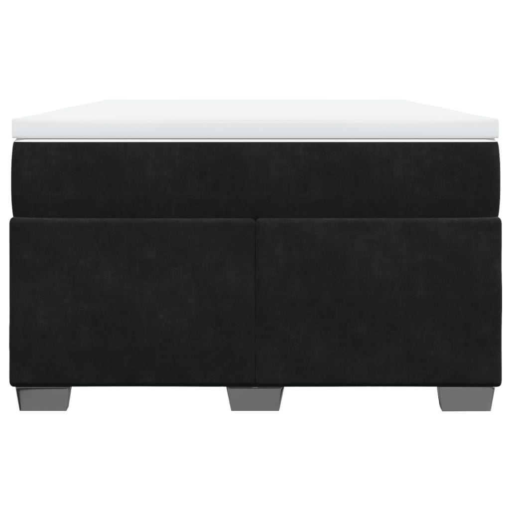Box Spring Bed with Mattress Black 120 x 200 cm Velvet