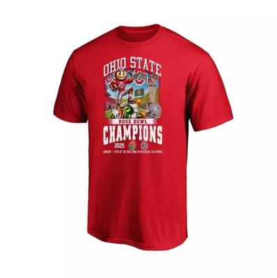 111-я игра Rose Bowl Чемпионы Ohio State Победили Oregon Новое издание Футболка 2025 Унисекс Футболка