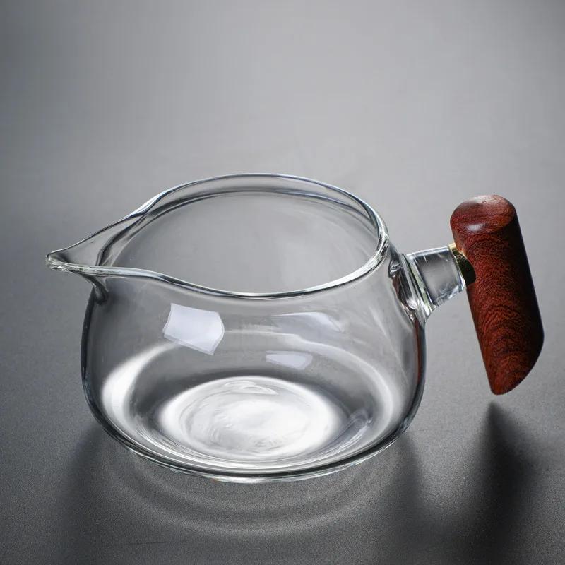 Боковая ручка стеклянная чашка Justice, термостойкая мужская чашка, чайник для заваривания чая, чайник с заварником, пуэр гайвань