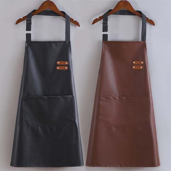 Kitchen Chef Apron Durable Seams Adjustable Neck Strap Waterproof with Large Front Pocket Heavy-duty BBQ Apron