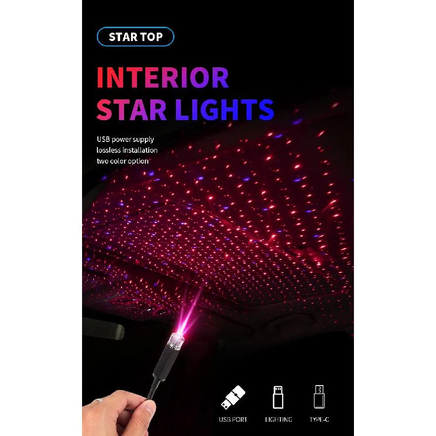 5V USB LED Starry Night Light Romantic Galaxy Starry Night Projector Ambient Light Plug and Play Car Canopy Room Ceiling Decor