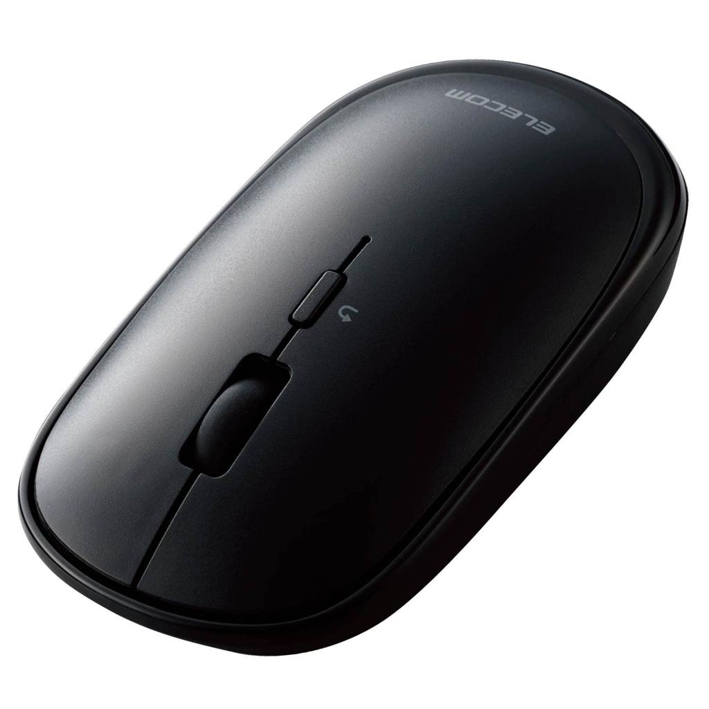 ELECOM Wireless Mouse Bluetooth Slint Slim Silent with Presentation Mode Compatible with and FireOS Black 4-Button Windows, Mac, Android, iOS, iPadOS,