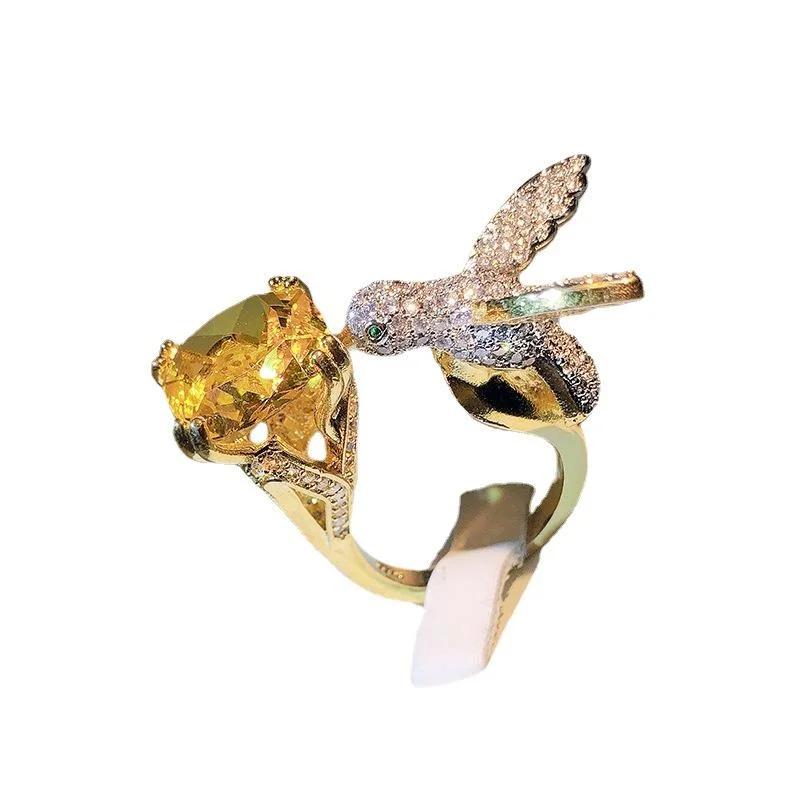 Модный набор Циркон Дизайн легкой роскоши Шикарное смелое кольцо Заявление Высококачественные украшения для помолвки и вечеринки Аксессуары для женщин