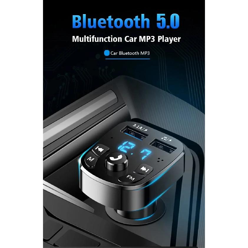 Bluetooth 5.0 Car Bluetooth Audio MP3 Player 3.1A Fast Charging Dual USB Car Charger Adapters Bluetooth FM Transmitter Receiver