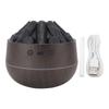 Mini Humidifier Simulated Charcoal Fire Portable USB Desktop Personal Humidifier 300 ML Dark Wood Gr