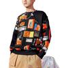 Мужская толстовка с круглым вырезом Li Ning Wade Series Pattern Print Spliced Loose Round Neck, черная AWDRA83-1