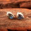 Серьги-гвоздики из натурального лабрадорита с сердоликом и лунным камнем, ювелирные изделия ручной работы из 100% стерлингового серебра 925 пробы