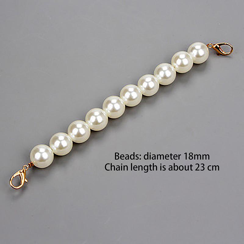 Classic Short Pearl Bag Beaded Handle Chain For Women Girls Bags Tote Bag Handle Replacement Pearl Chain Bag Accessories