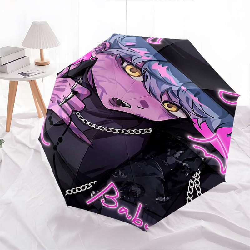 KpopThemed Automatic Opening and Closing umbrella - 8 Ribs, Suitable for Leisure and Going Out, Outdoor Accessory, Gothic Style, Fashion Lov