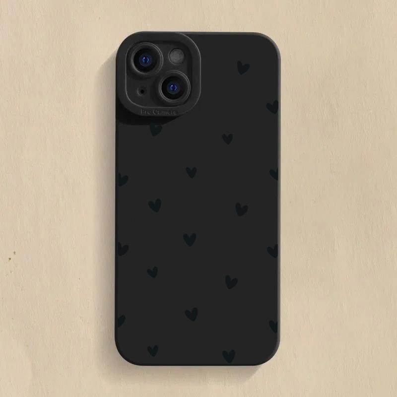Black Love Heart Phone Case For Mi 14 13 12T 13T 11T Pro 11 Lite 5G NE Poco F6 F5 X5 X3 Pro Candy Silicone Soft Cover