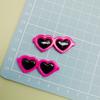 42mm Kawaii Resin Cabochon Heart Sunglasses Shape Flatback Button Patch Sticker Hair Jewelry DIY Material