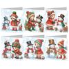 6pcs Christmas Diamond Art Greeting Cards DIY Diamond Painting Christmas Cards Handmade Diamond Painting Greeting Thank You Card