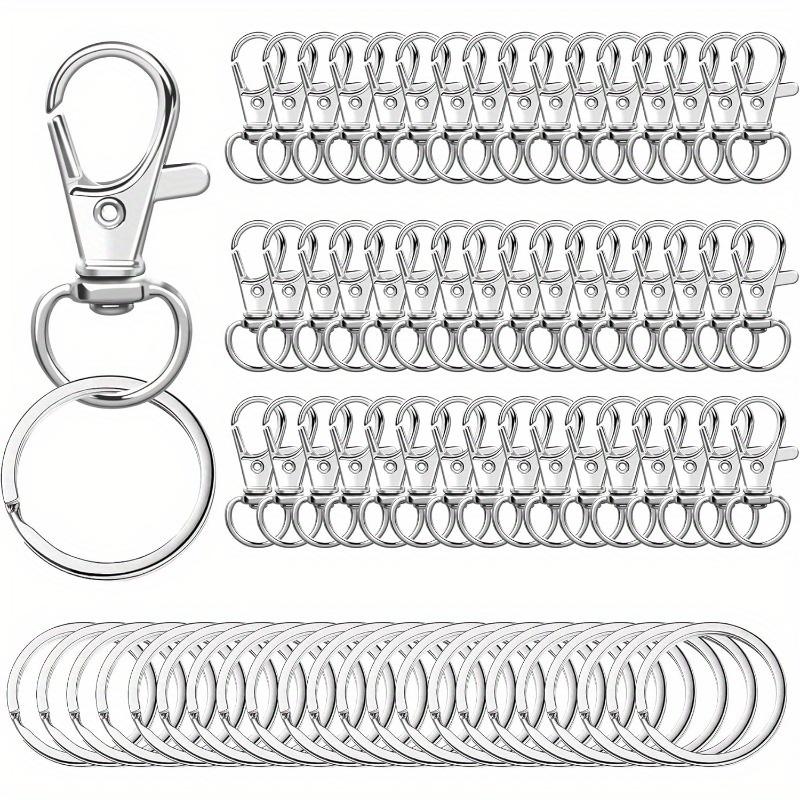 100PCS Gold Swivel Clasps Lanyard Snap Hooks with Key Rings, Key Chain Clip Hooks Lobster Claw Clasps for Keychains Jewelry DIY Crafts