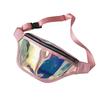 Transparent Waist Bag Waterproof Mini Fanny Pack Iridescent Belt Bag with Adjustable Strap for Women Men Travel Fitness Outdoor Use