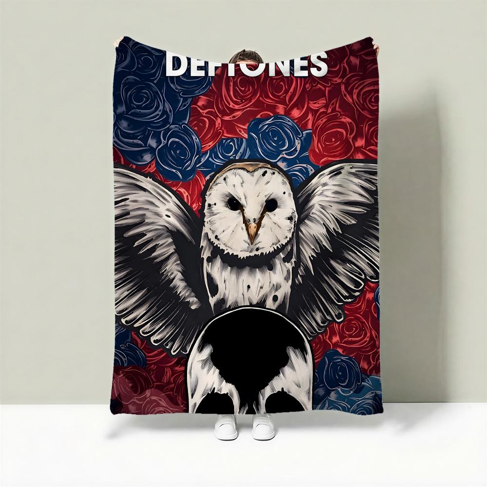 Band D-Deftones Throw Lightweight 240g Flannel Blanket Soft Skin-friendly for Summer Cooling