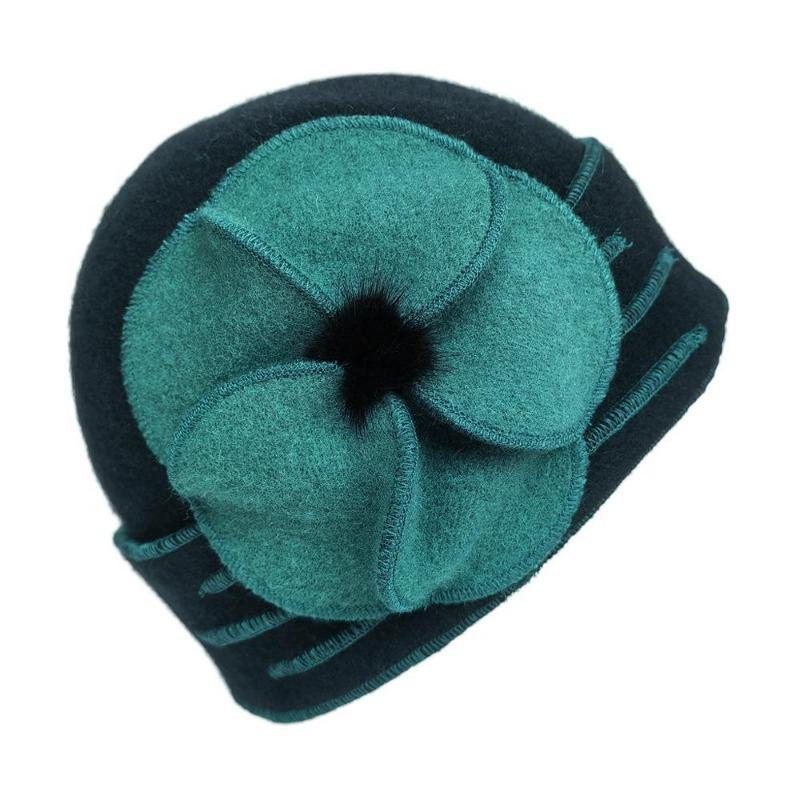 Flower New Section 100% Wool Hat Autumn Winter Middle-aged Female Soft Hat Women European Tide Dome Felted Mummy Thought Hat