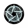 Круглая стеклянная разделочная доска с пентаграммой и звездой