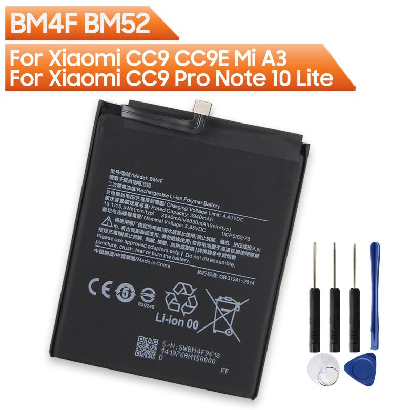 BM4F BM52 Replacement Battery For Xiaomi CC9 CC9E Mi A3 Xiaomi CC9 Pro Xiaomi Note 10 Lite Phone Batteries with Tools
