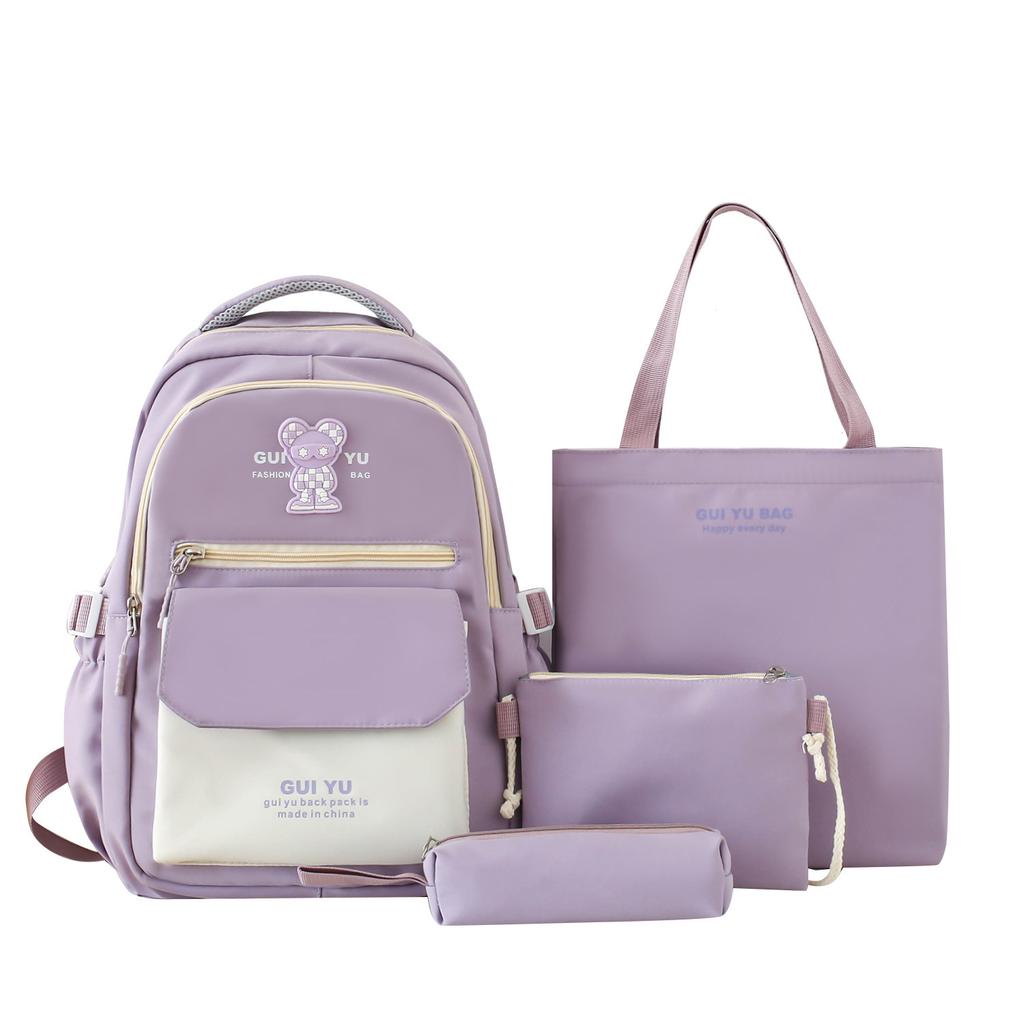Four-piece Suit Schoolbag for Girls Elementary School Students Backpack Junior High School Students Fresh College Style Backpack
