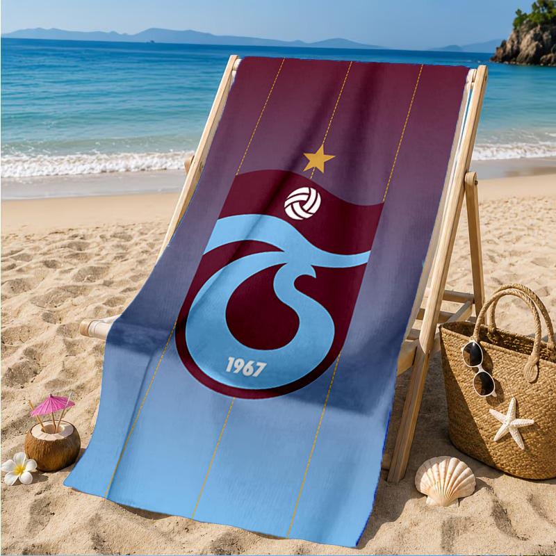 Trabzonspor Crest Emblem Beach Towel, Quick-drying, Easy to Care for, Suitable for Both Fitness and Beach Vacations,Sports Essential