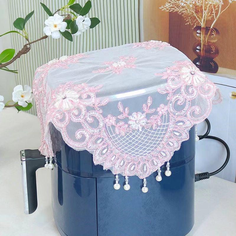Popular pink beads flowers Embroidery table cloth cover wedding tablecloth kitchen Christmas Table Surface decoration and accessories for Home