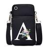 Letter Printing, Black Oblique Span Bag, Mobile Phone Bag, Light To Carry, Vertical Length And Width, Change Bag.
