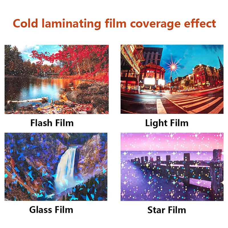 20 листов Пленка для холодного ламинирования Голограмма битого стекла Карта Фотопленка для ламинирования Наклейка А4 Звезда Блестящая точка Фото Голографическая пленка