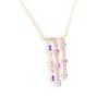 [H2915] - Gold Plated Necklace 'Scarlett' Blue Pink Mauve - 3 Cm