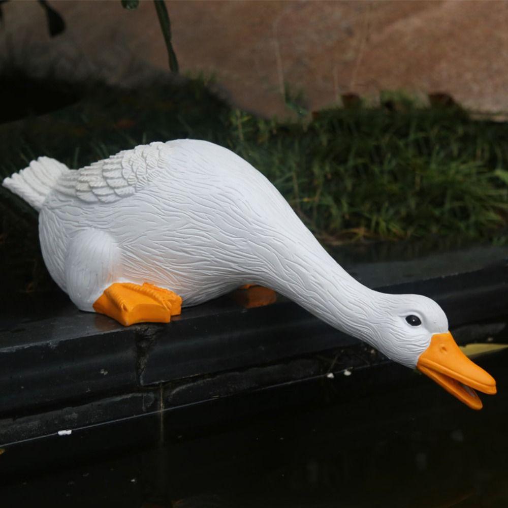 Миниатюрные фигурки уток Смола Украшение для двора Садовые статуэтки Книжная полка Фермерский дом