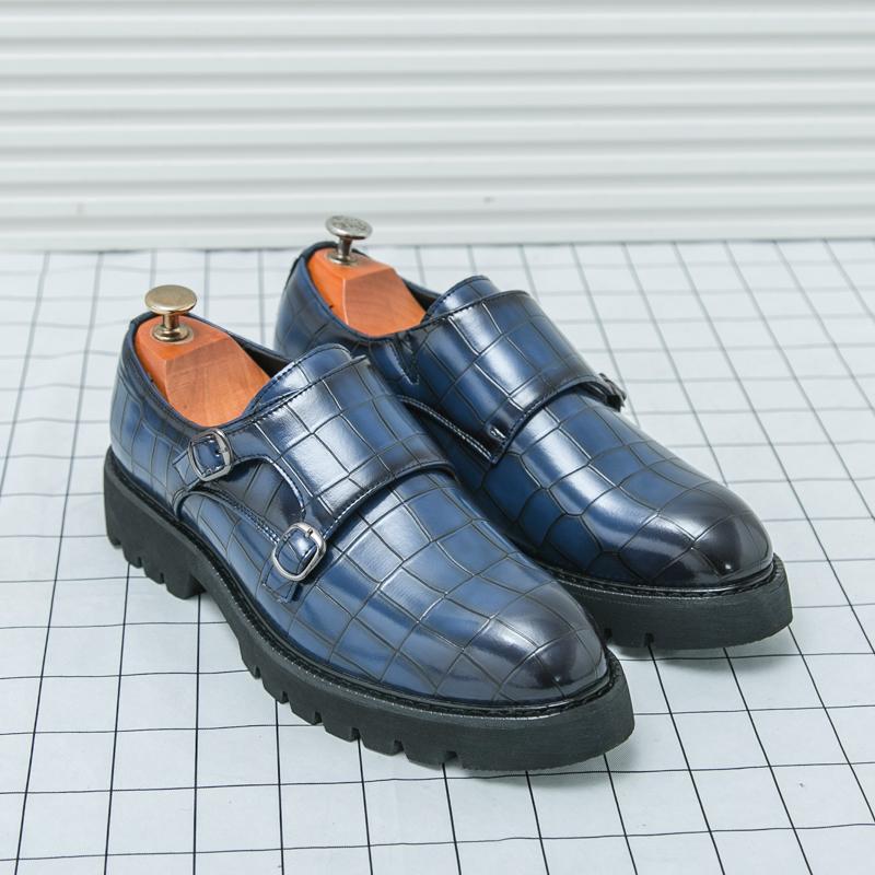 Модная корейская мужская повседневная кожаная обувь лоферы на толстой подошве, увеличивающая рост, формальная обувь слипоны для бизнеса и офиса