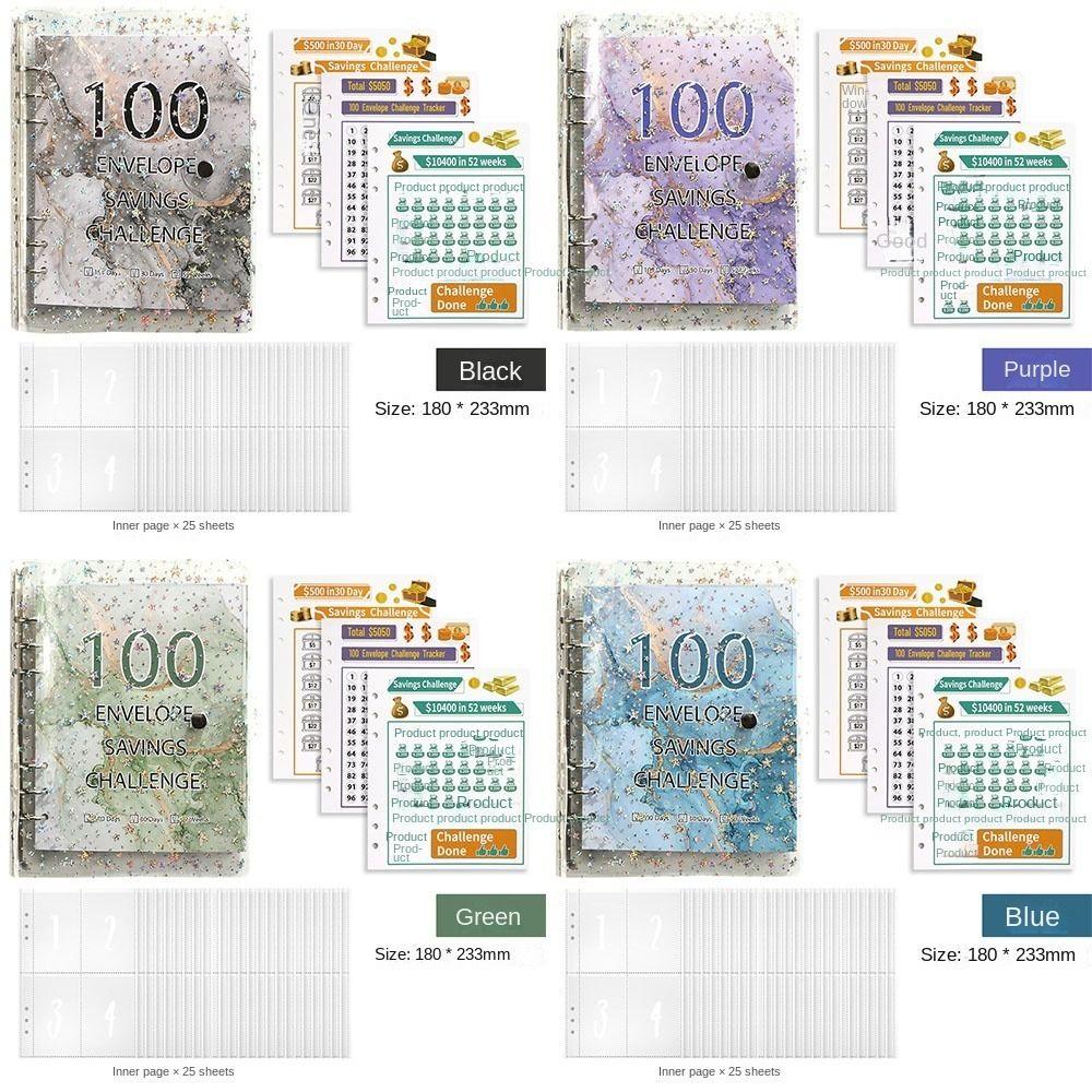 Shining 100 Envelopes Money Saving Challenge Large Capacity Savings Challenges Book  Children