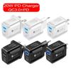 Светящееся Быстрое Зарядное Устройство QC3.0+PD20W - Универсальное Зарядное Устройство для Мобильного Телефона для ЕС/США/Великобритании.